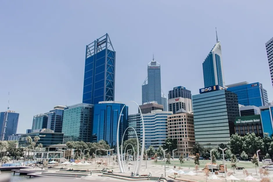 Perth city skyline with modern buildings representing business growth